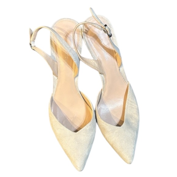 Stuart Weitzman Shoes - Stuart Weitzman Cream Slingback Heels